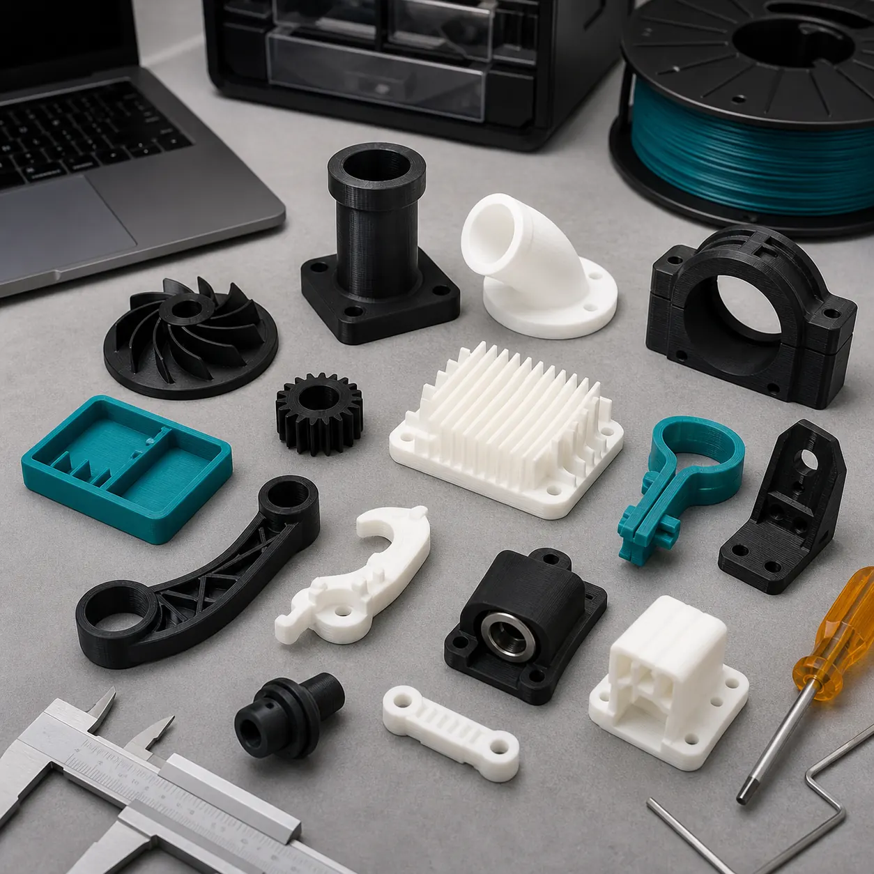 Piezas funcionales, adaptadores y prototipos impresos en 3D