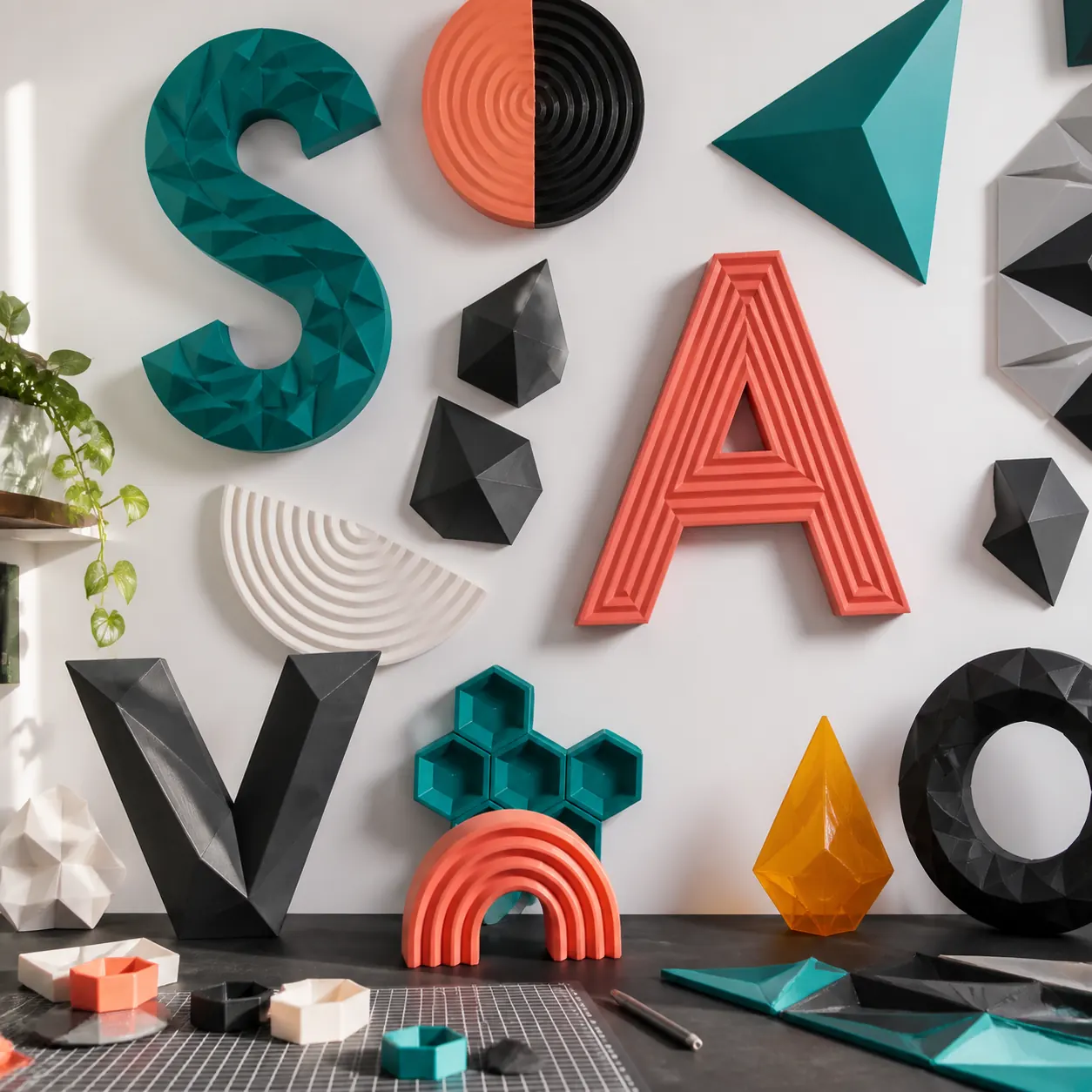 Wall art y letras decorativas impresas en 3D
